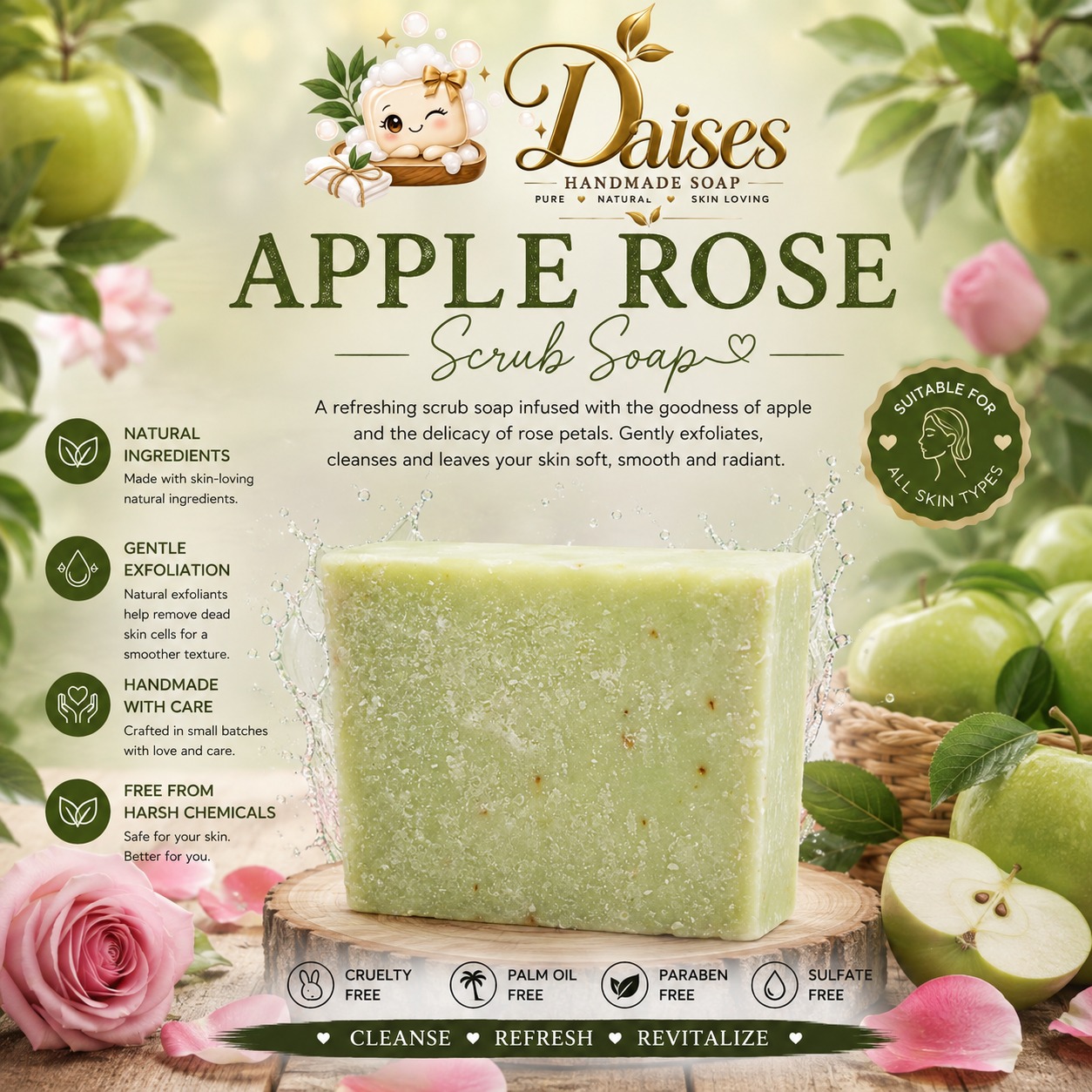 Apple Rose Scrub Soap